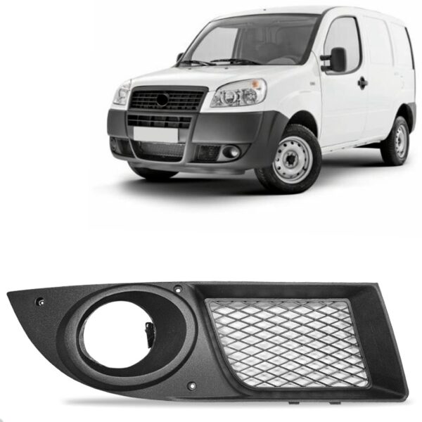 Tela Frontal Parachoque Moldura Milha Doblo 09 A 13 Com Furo Lado Direito