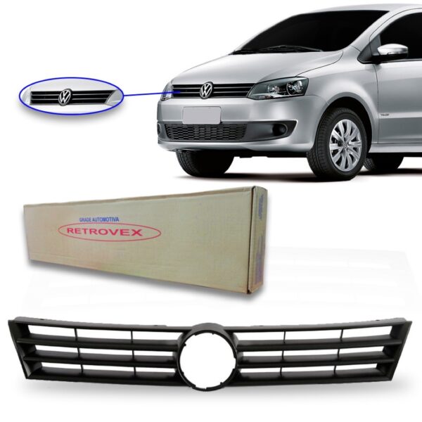 Grade Tela Para  Fox/spacefox 2010 A 2014 Preto Liso Preto