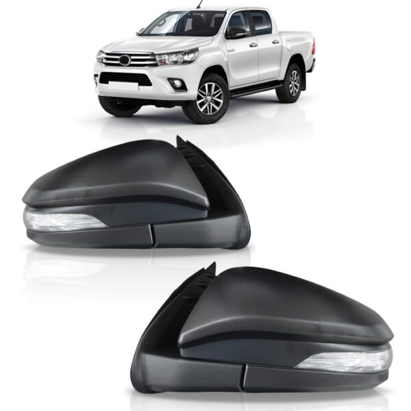 Retrovisor Hilux 2016 2017 Preto Eletrico Com Sinaleira Lado Esquerdo