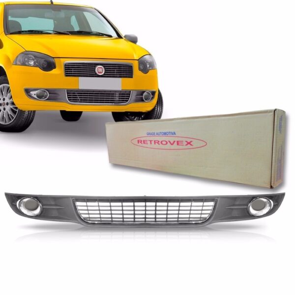 Grade Inferior Para Palio 2010 A 2012 Cinza C/friso Sem Furo Cinza