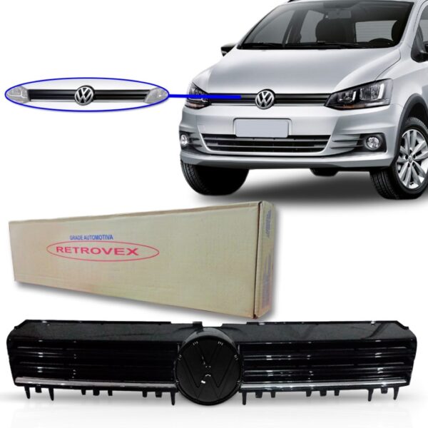 Grade Fox Spacefox 2015 2016 2017 Superior C/ Friso Cromado Preto