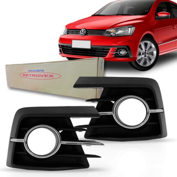 Grade Moldura Milha Gol Voyage G7 Friso Aro Cromado 16 2017 Lado Direito