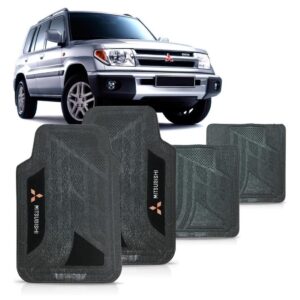 Tapete Mitsubishi Pajero Dakar Pvc Logo Bordado Grafite
