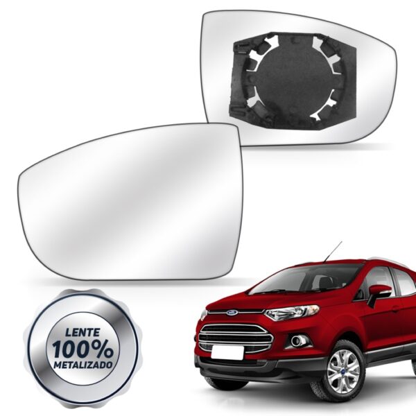 Lente Espelho Do Retrovisor Ecosport 2013 A 2016 C/ Base Le Esquerdo