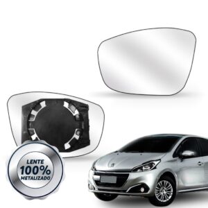 Lente Espelho Retrovisor Peugeot 208 2012 A 2017 C/ Base Le Esquerdo