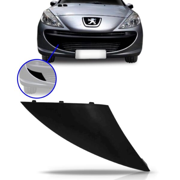 Tampa Reboque Parachoque Retov Peugeot 207 2009 A 2014 Plástico Preto