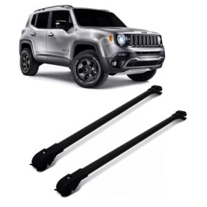 Rack Teto Travessa Ecosport 2010 2011 Slim Preta Aluminio Preto