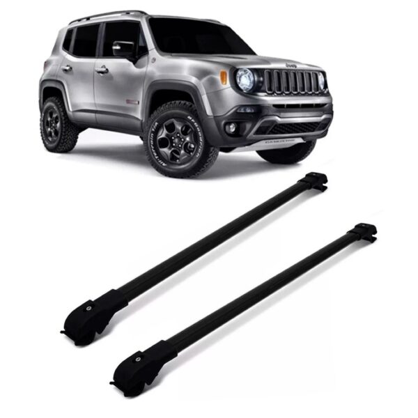 Rack Teto Travessa Ecosport 2010 2011 Slim Preta Aluminio Preto