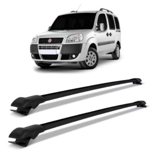 Rack Teto Travessa Slim Fiat Doblo Todos Almunínio Preto Preto