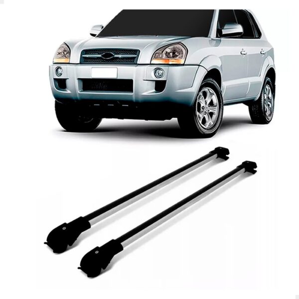 Travessa De Teto Para Hyundai Tucson 04 A 17 Aluminio Slim Prateado