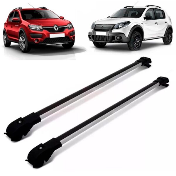 Rack Teto Travessa Sandero Stepway 07 A 2017 Slim Prata 45kg Plata