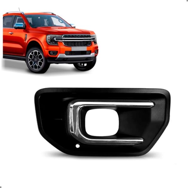 GRADE LATERAL PARACHOQUE DIANTEIRO RANGER 2024 A 2026 COM FURO COM MOLDURA CROMADA LD