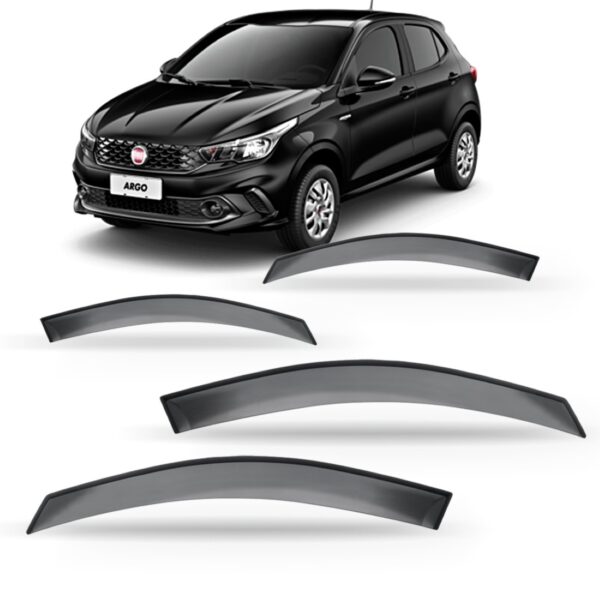 Jogo Calha Chuva Fiat Argo 2016 À 2018 4 Portas. Fumê