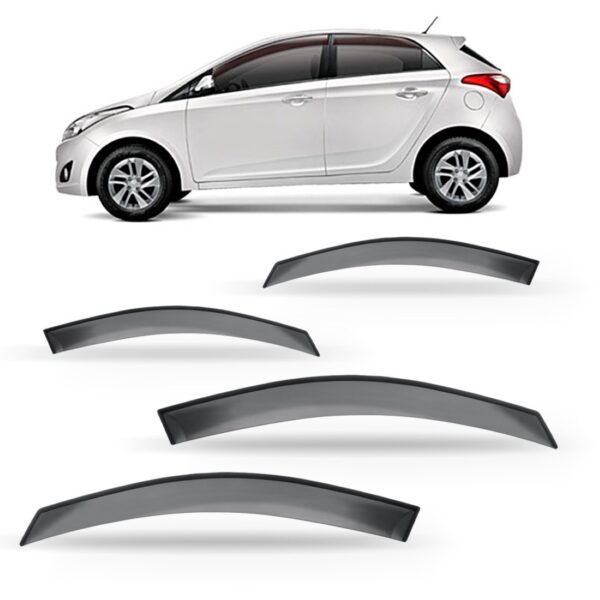 Calha Defletor De Chuva Para Hb20 Hatch 12 A 2018 Acrílico Fumê