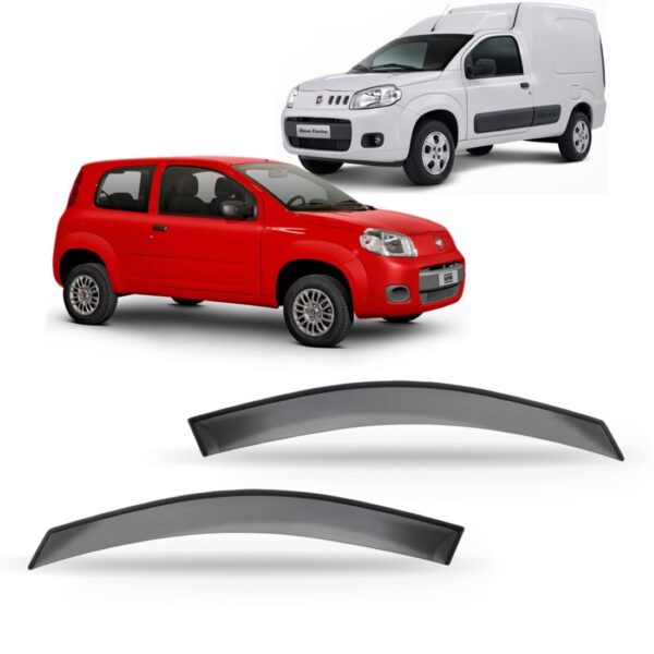 Calha Defletor De Chuva Para Fiat Uno 02 Portas 2011 A 2018 Fumê