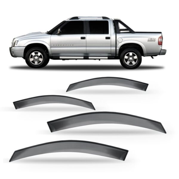Jogo Calha De Chuva Chevrolet S10 Cabine Dupla 2012-2025 4p Fumê
