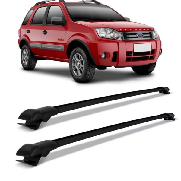 Travessa Rack Bagageiro Ecosport 2010 2011 2012 Slim Preto Preto
