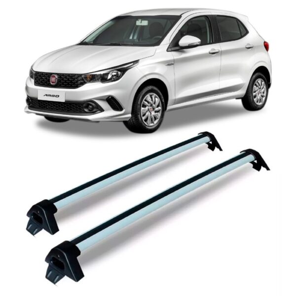 Bagageiro Rack Teto Fiat Argo Aluminio 2017 2018 Prata Prata