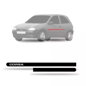 Friso Borrachão Lateral Corsa 2p Personalizado 94/97 4peças.