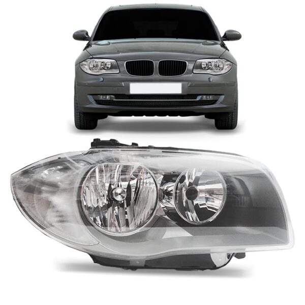 Farol Bmw 118i 120i 2007 2008 2009 2010 2011 Cromado Lado Direito