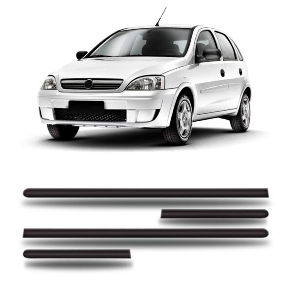 Kit Friso Borrachão Lateral Corsa 2002 A 2012 4p - 4(peças).
