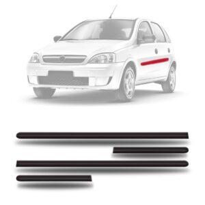 Kit Friso Borrachão Lateral Corsa 2002 A 2012 4p - 4(peças).