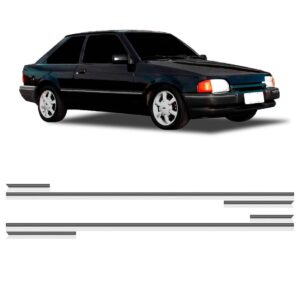 Jogo Friso Lateral P/ Escort Hobby Ate 1991 2p Preto 6 Peças Preto
