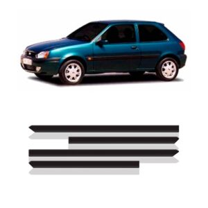 Kit Borrachão Lateral Fiesta 2000 2001 2002 2 Portas 4 Peças