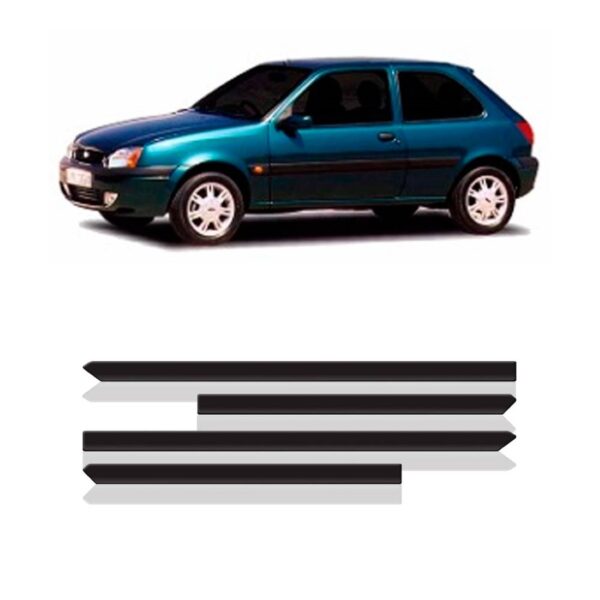 Kit Borrachão Lateral Fiesta 2000 2001 2002 2 Portas 4 Peças