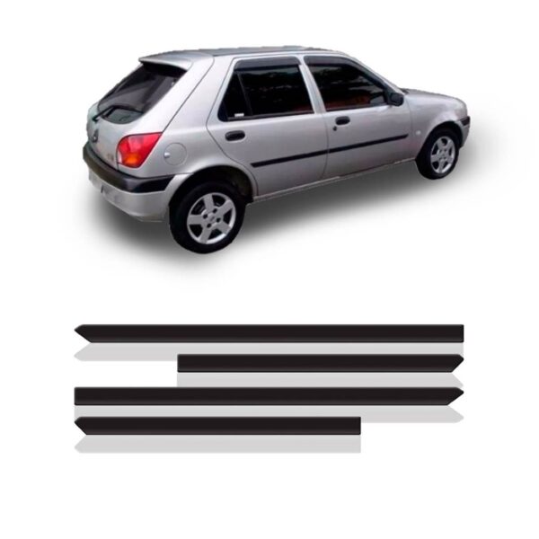 Jogo Friso Lateral Para Fiesta 2000 A 2002 4 Portas 4 Peças