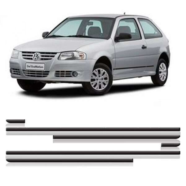 Borrachão Lateral Gol/parati G3 2000 A 2004 2p - Kit 6 Peças