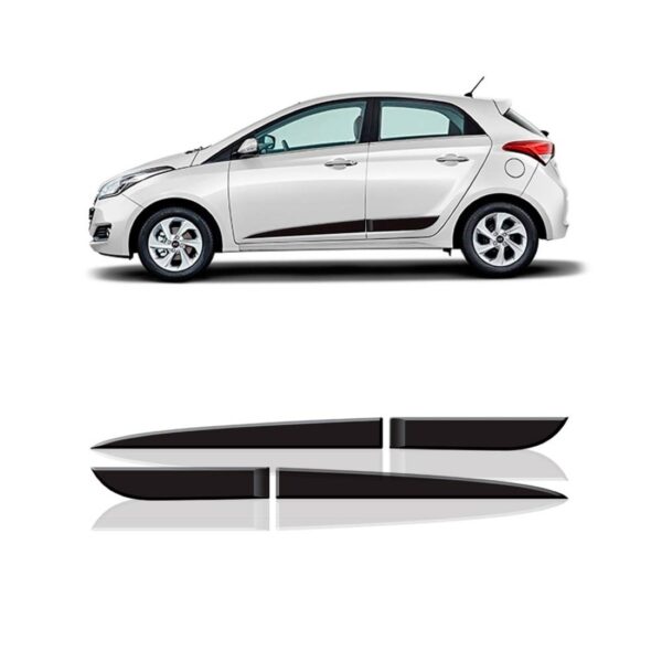 Jogo Friso Lateral Para Hyundai Hb20 Kit Com 4 Peças Preto