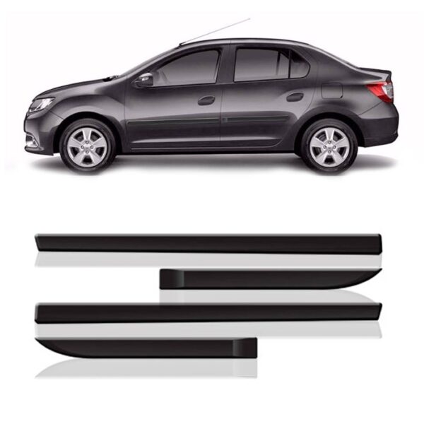 Friso Borrachão Lateral Logan 2014 A 2018 - Kit 4 Peças