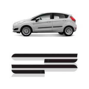 Jogo Friso Borrachão Para New Fiesta/hatch/sedan 2012 A 2018 Preto