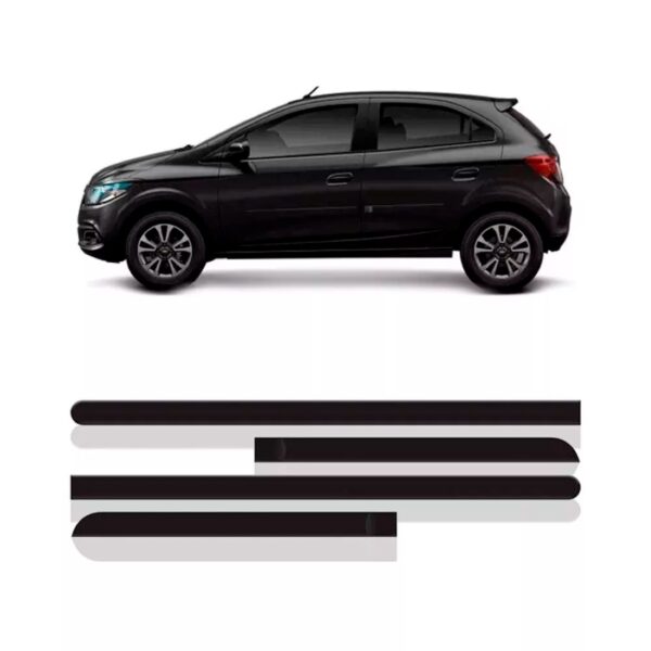 Friso Borrachão Lateral Para Onix 2012 2013 2014 A 2018 Preto