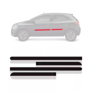Friso Borrachão Lateral Para Onix 2012 2013 2014 A 2018 Preto