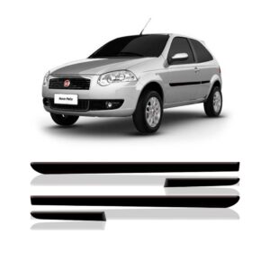 Jogo Friso Lateral P/ Palio G4 2008 A 2015 2 Portas 4 Peças.