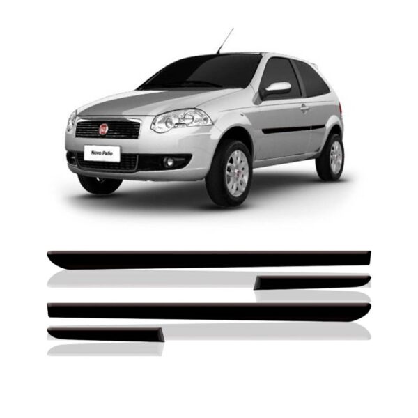 Jogo Friso Lateral P/ Palio G4 2008 A 2015 2 Portas 4 Peças.