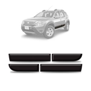 Friso Borrachão Lateral Duster 2012 A 2018 Preto Kit 4 Peças Preto