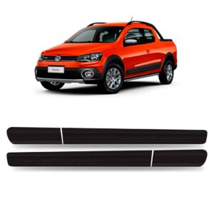 Borrachão Friso De Porta Para Saveiro Cross 2014 A 2018 Preto