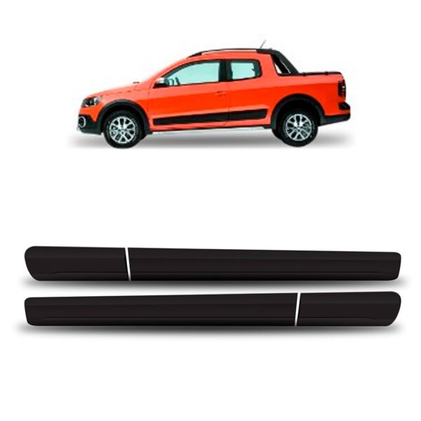 Friso Lateral Saveiro Cross 2014 A 2018 Cabine Estendida Preto