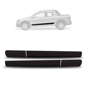 Friso Lateral Saveiro Cross 2014 A 2018 Cabine Estendida Preto