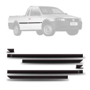 Friso Lateral Para Saveiro G4 2005 2006 2007 2008 2009 Preto