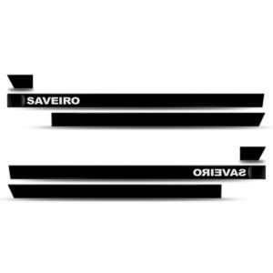 Friso Lateral Saveiro G4 2005 A 2008 - Kit 6 Peças. Preto