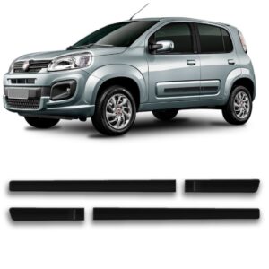 Friso Lateral Borrachão Porta Fino Para Uno 2010 A 2018 Preto