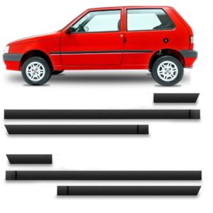 Kit Friso 6  Peças Lateral Uno 2005 Até 2010 2 Portas. Preto