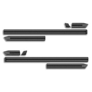 Kit Friso 8 Peças Lateral Uno 1988 A 1994 4 Portas Largo Preto