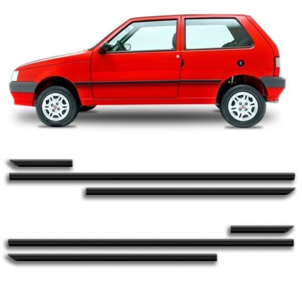 Kit Jogo Friso Lateral P/ Uno 1995 1996 A 2009 2 Portas Fino