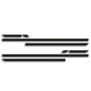 Kit Jogo Friso Lateral Para Uno 1995 96 A 2009 4 Portas Fino Preto