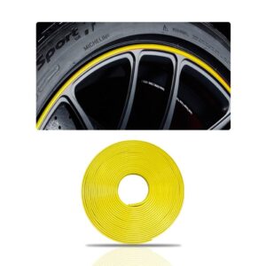 Friso Faixa Adesivo Refletivo Roda Fita Moto Carro. Cor Amarelo